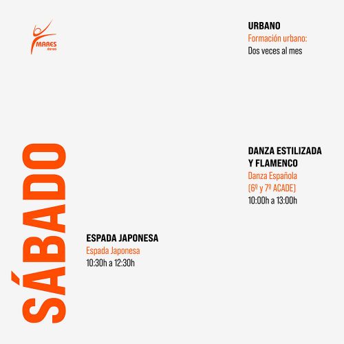 Horarios de Mares Danza los sábados
